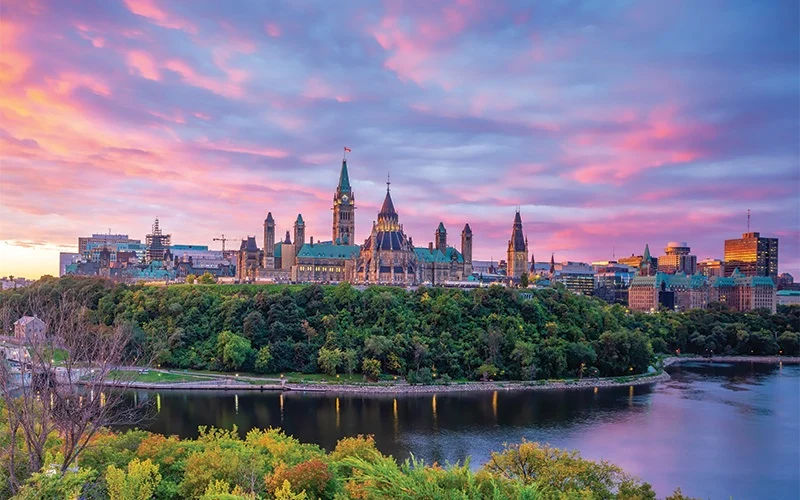 Parliament Hill at sunset, Ottawa, Canada